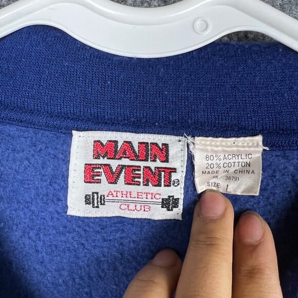 VINTAGE 90's Main Event Athletic Jacket Sz L Full Zip Long‎ Sleeve Men - Picture 4 of 8